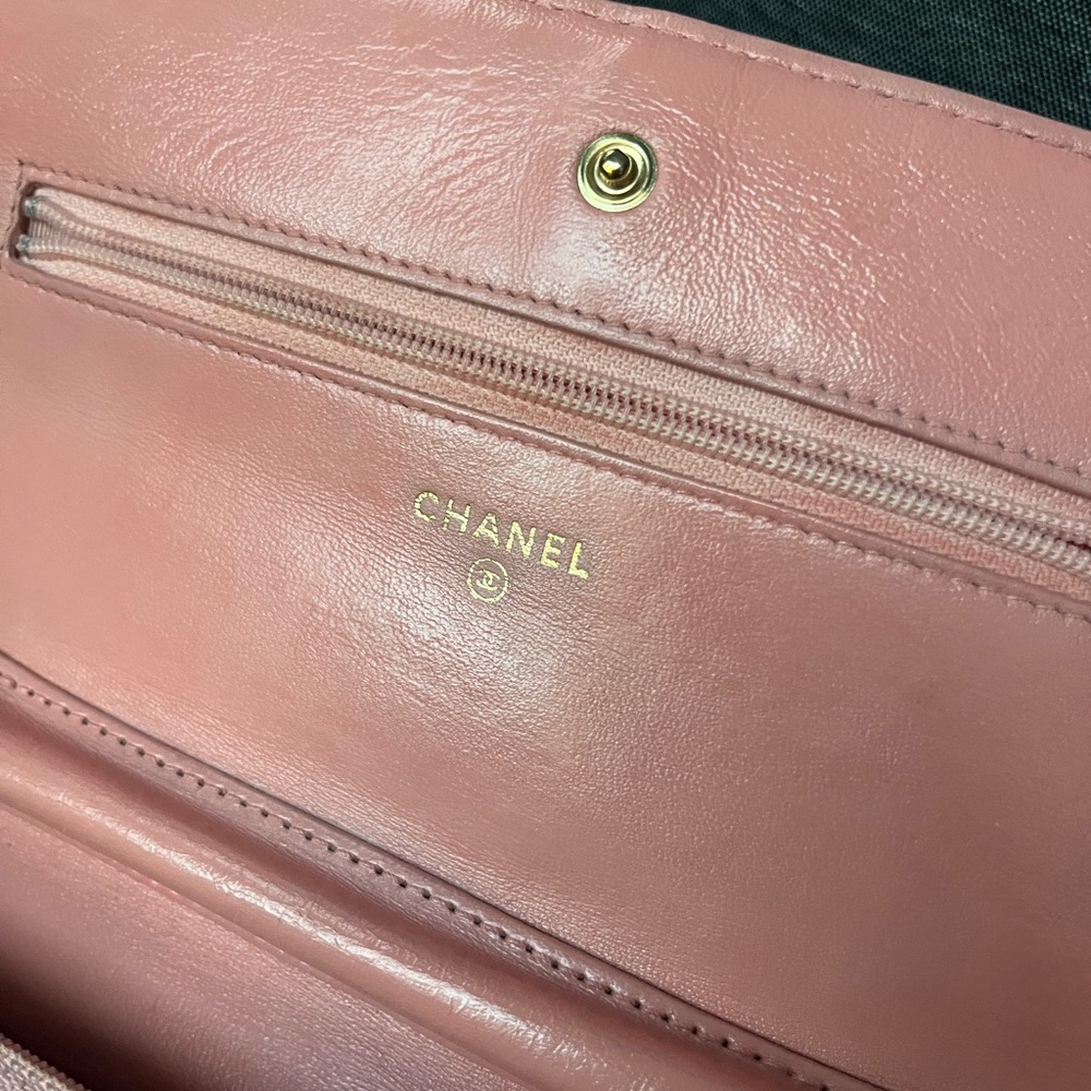 Chanel Wallet on Chain (WOC) Pink Quilted Leather Crossbody - Picture 6 of 12
